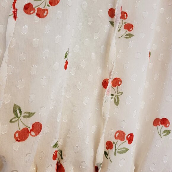 Joie Cherry Swiss Dot Smocked Short Sleeve Top - Picture 4 of 5